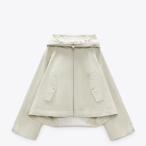 Zara Cream Water Repellent Short Parka Size M Ecru